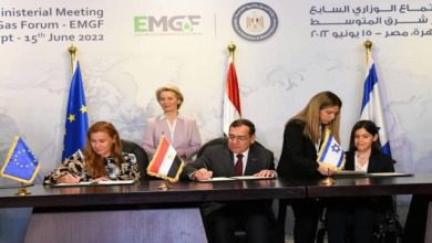 مصر وإسرائيل توقعان مذكرة تفاهم لزيادة صادرات الغاز إلى الاتحاد الأوروبي
