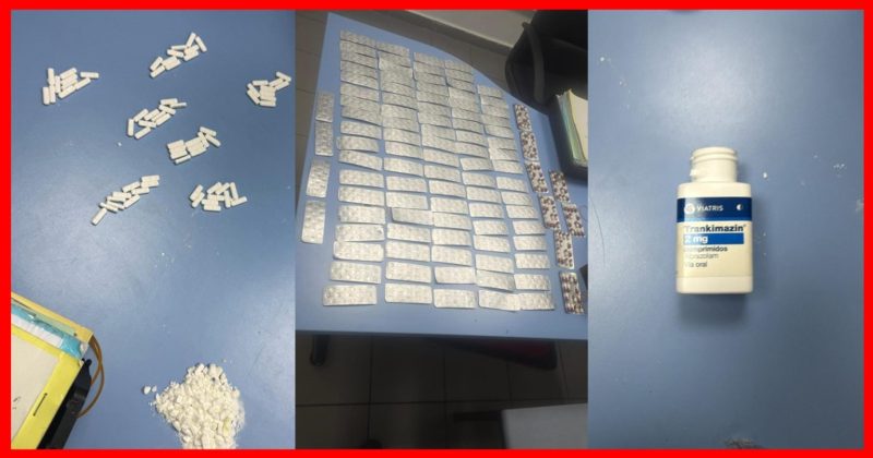 IMG-20260530-WA0064-1536x807 | MCG24 | موقع إلكتروني مغربي شامل متجدد على مدار الساعة Blue table covered with many white tablets in blister packs arranged in rows; scattered pills and a pile of crushed white powder on the left, and a white bottle labeled Trankimazín 2 mg on the right.