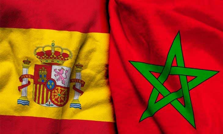 moroco-Recovered-730x438-1 | MCG24 | موقع إلكتروني مغربي شامل متجدد على مدار الساعة Two flags side by side: Spain (red-yellow-red with coat of arms) and Morocco (red with a green pentagram).