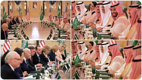 ولي العهد السعودي الأمير محمد بن سلمان يعقد اجتماعاً مع الرئيس الأميركي جو بايدن بحضور مسؤولين من البلدين