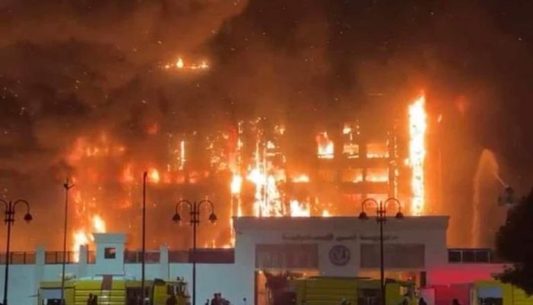 38 مصابا على الأقل جراء حريق هائل في مقر مديرية أمن الإسماعيلية في مصر