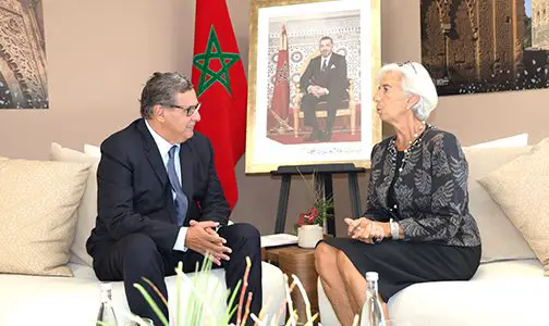. أخنوش يتباحث مع رئيسة البنك المركزي الأوروبي