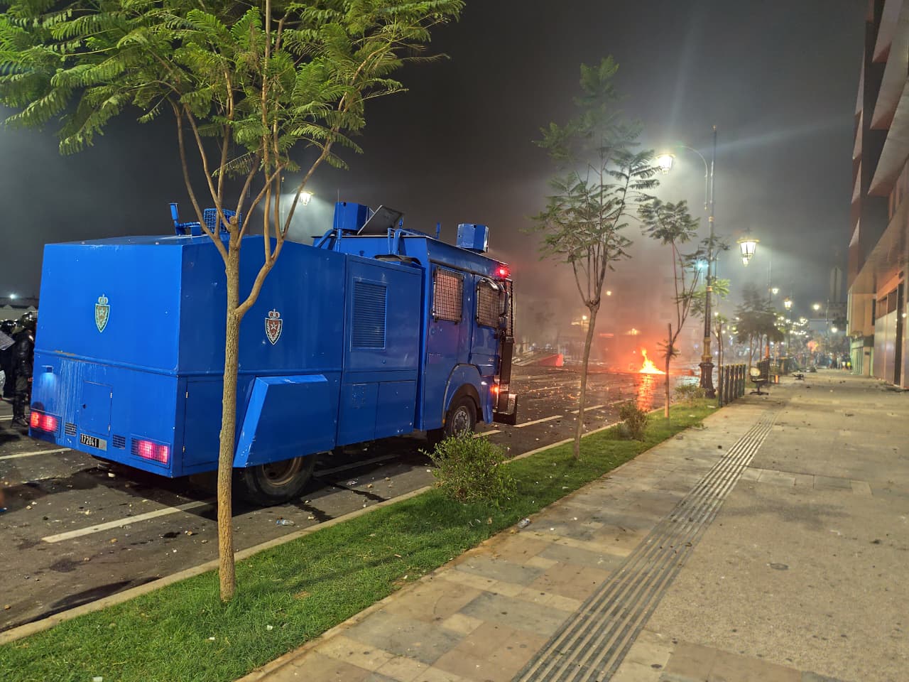 قوات الأمن المغربية أثناء احتجاجات غير مرخصة في مدن المغرب 2025