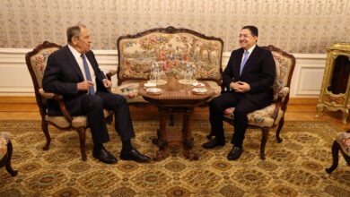 "ناصر بوريطة وسيرغي لافروف خلال ندوة صحفية في موسكو حول العلاقات المغربية الروسية"