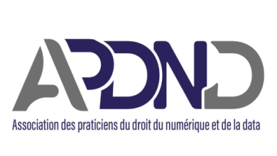 APDN logo: Association des praticiens du droit du numérique et de la data, with the acronym APDN above the full name in French.