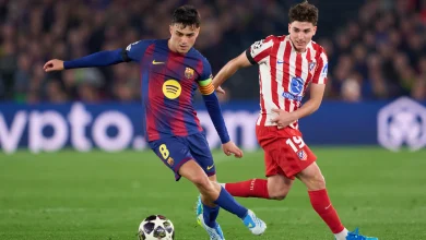 أتلتيكو مدريد يحتفل بالتأهل أمام برشلونة في دوري أبطال أوروبا