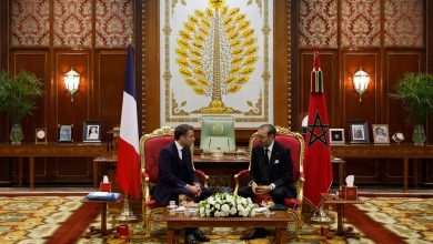 Emmanuel Macron and the king of Morocco, Mohammed VI, during a meeting at the Royal Palace in Rabat on October 28, 2024