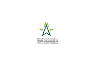 Logo featuring a blue and green star-shaped emblem with small caption text beneath.