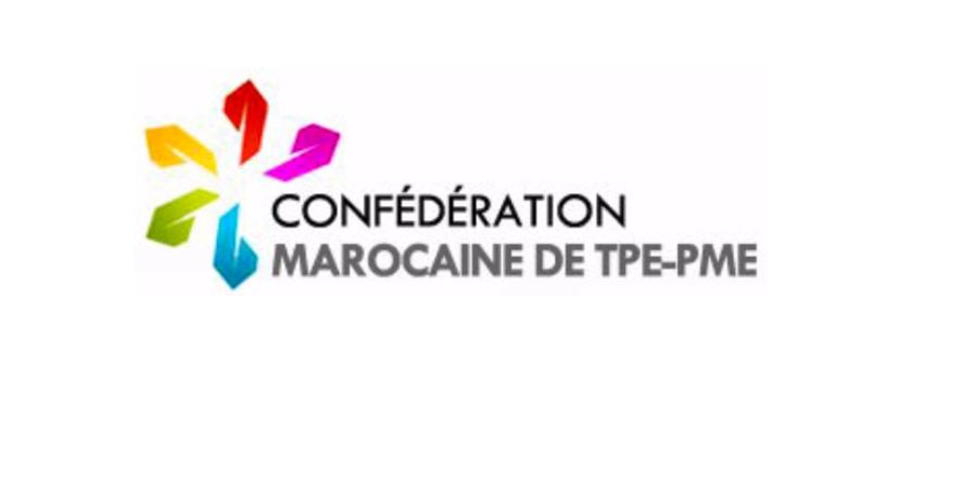 Confédération Marocaine de TPE-PME logo with colorful petal shapes and bold text on white background.