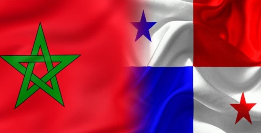 Flag collage: Morocco's red flag with a green pentagram next to Panama's national flag (quadrants with blue and red stars).