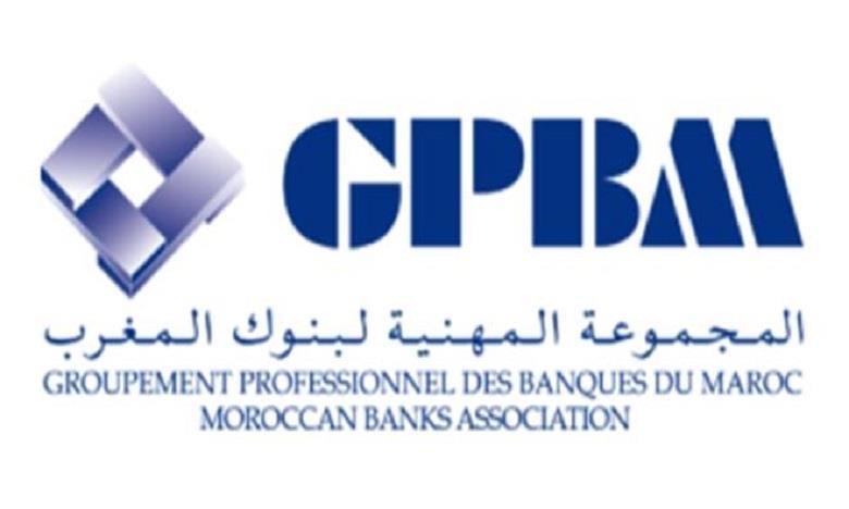 GPBAM logo: blue geometric icon with bold 'GPBAM' text and Arabic/French/English wording for the Moroccan Banks Association beneath it