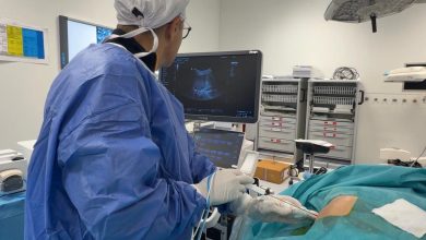 IMG-20260613-WA0104 | MCG24 | موقع إلكتروني مغربي شامل متجدد على مدار الساعة Clinician in blue scrubs performing an ultrasound on a patient in an operating room.