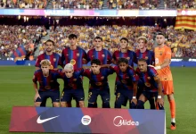 فريق برشلونة الحالي في موسم 2026-2027 خلال منافسات دوري أبطال أوروبا
